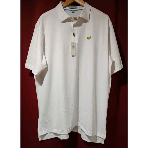 Men's Masters Peter Millar Golf Polo Shirt White Augusta National XL NWT - Picture 1 of 6
